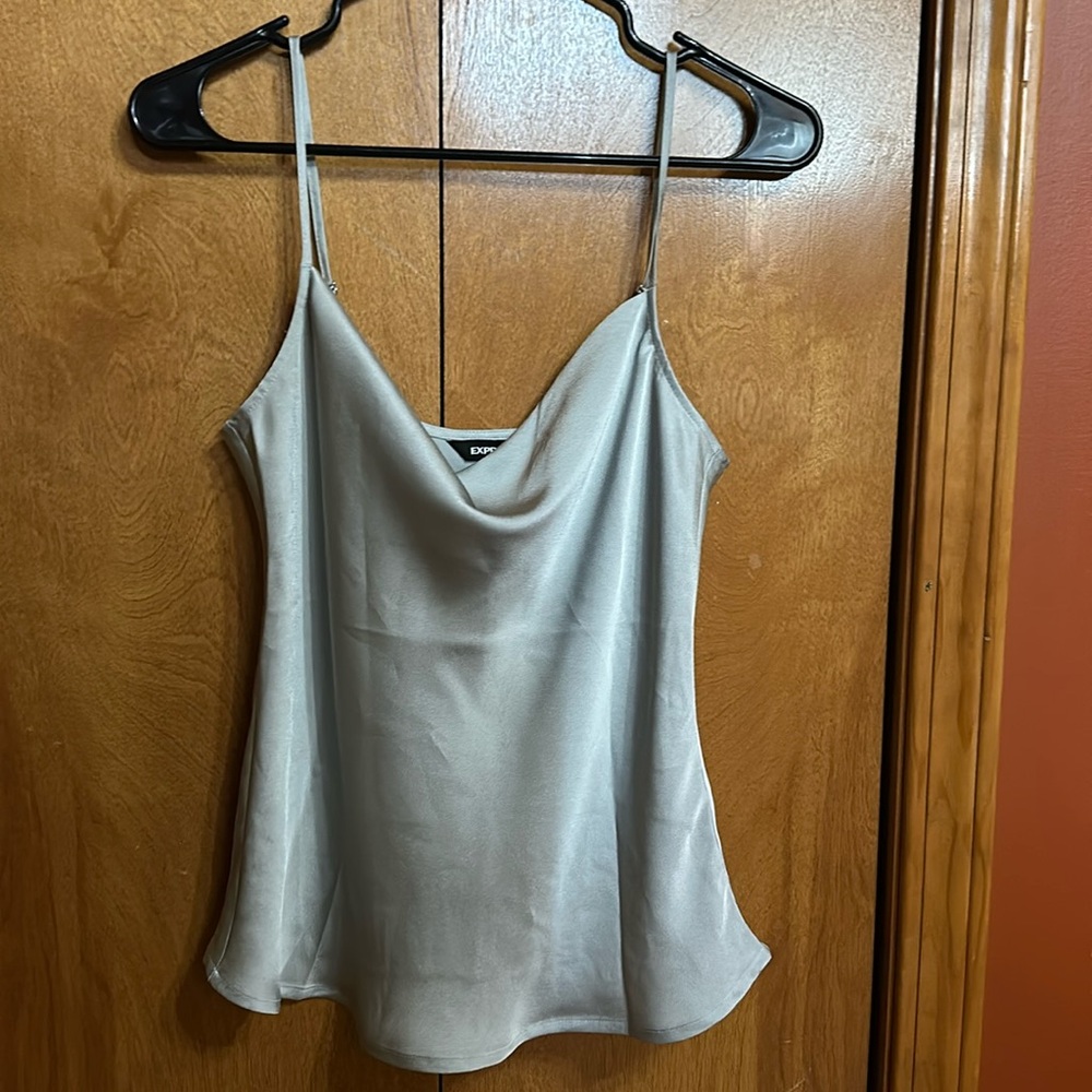 Express Drapped neck satin tank